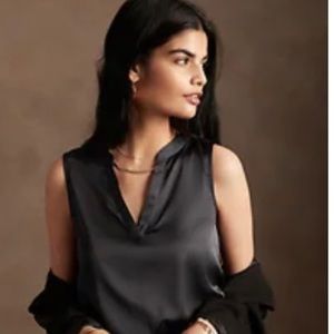 Banana Republic Silky Split Neck Blouse